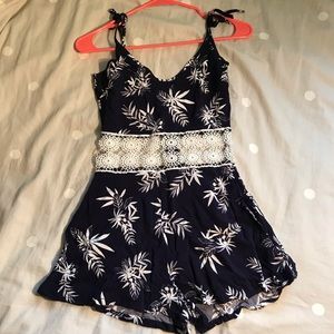 Hawaiian Romper w/ Lace Middle